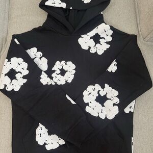 Black and White Floral Men's Hoodie